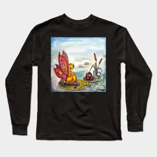 anticipation...Dragon mom with baby and eggs Long Sleeve T-Shirt